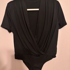 Elegant Black Women's Wrap Top